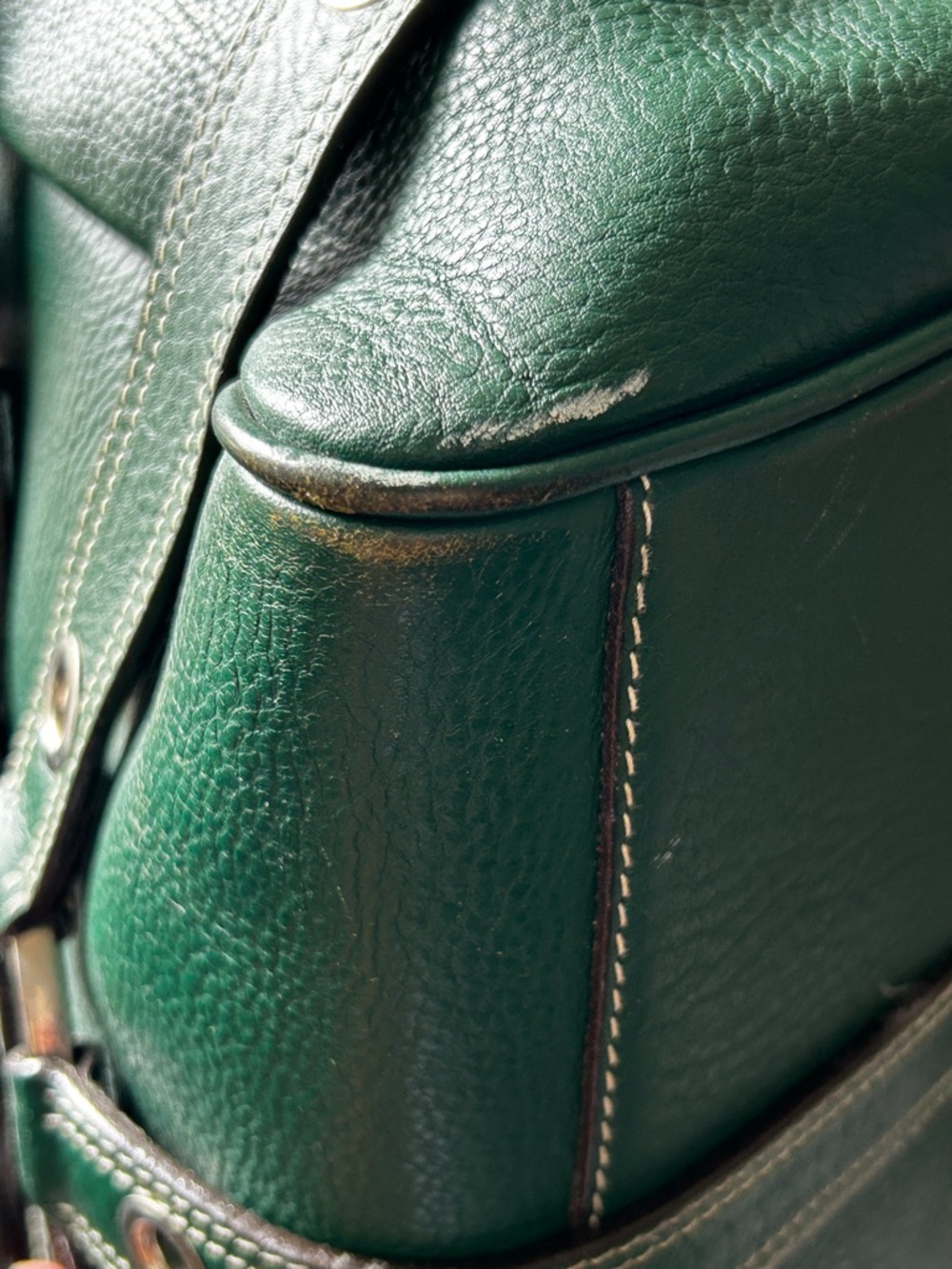 Luella Bartley vintage large green leather tote bag - Picture 6 of 15